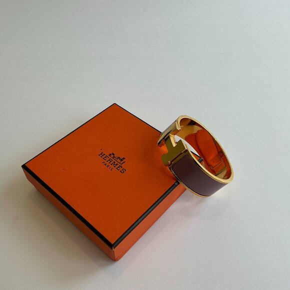 Hermes Jewelry - Hermès Clic Clac H Bracelet - Bois de Rose Pink & Gold, OS